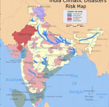 Regiony narażone na klęski żywiołowe w Indiach