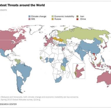 Największe zagrożenia postrzegane na całym świecie, 2015