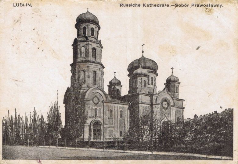 Sobór prawosławny, jako symbol władzy carskiej w centrum Lublina, rozebrany w II RP, 1925
