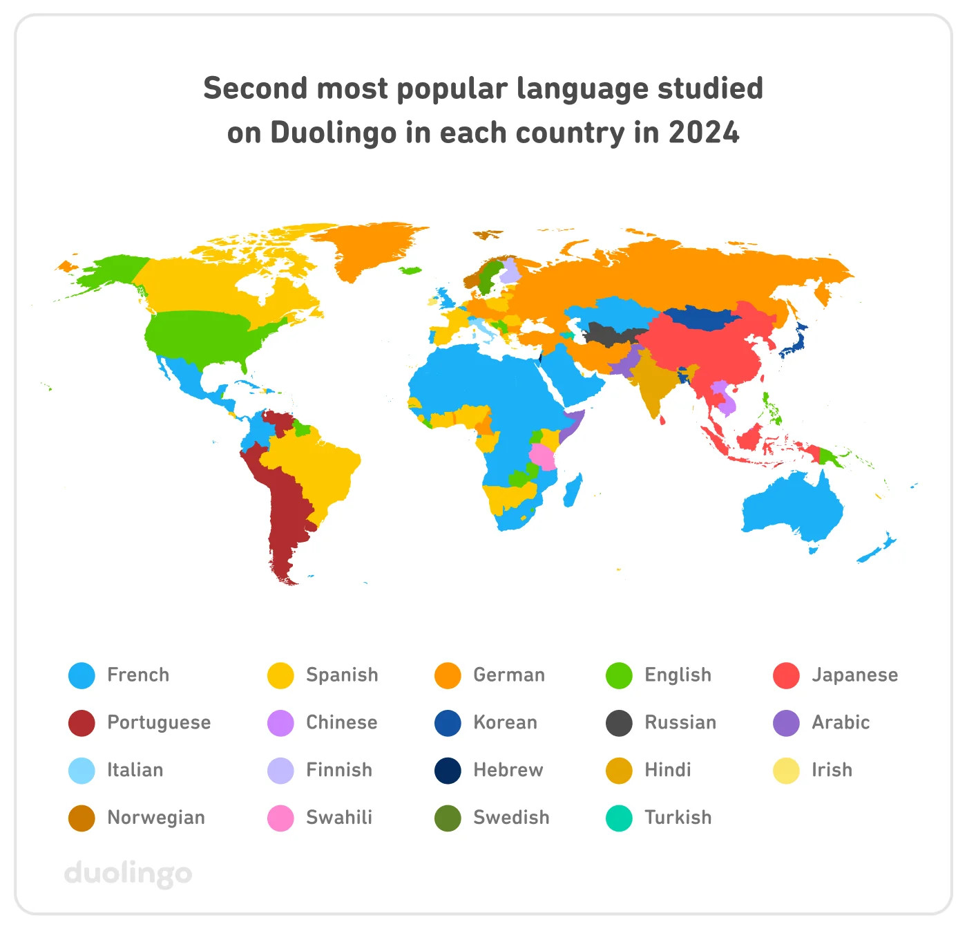 Drugi najpopularniejszy język na Duolingo w 2024 roku