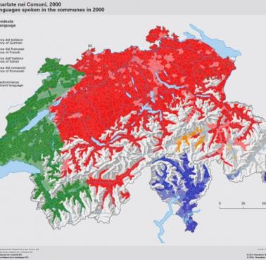 Mapa językowa Szwajcarii