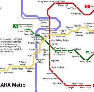 Mapa metra w Pradze (eng)