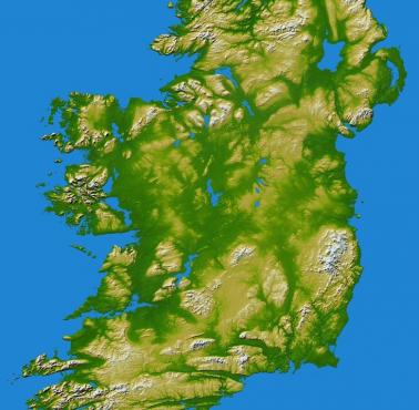 Topograficzna mapa Irlandii