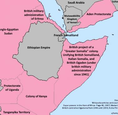 Podczas II wojny światowej Brytyjczycy planowali stworzyć jedną "większą" kolonię Somalię