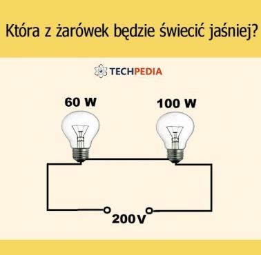 Która z żarówek będzie świecić jaśniej?