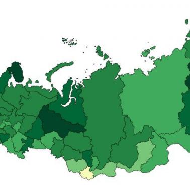 Liczba ludności miejskiej w Rosji według regionów