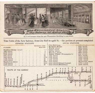 Pierwsza przenośna mapa metra w Nowym Jorku, 1904