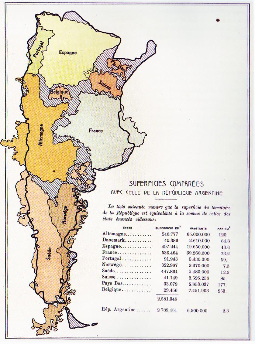 Wielkość Argentyny na tle Europy