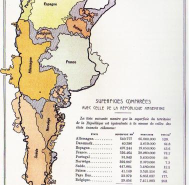 Wielkość Argentyny na tle Europy