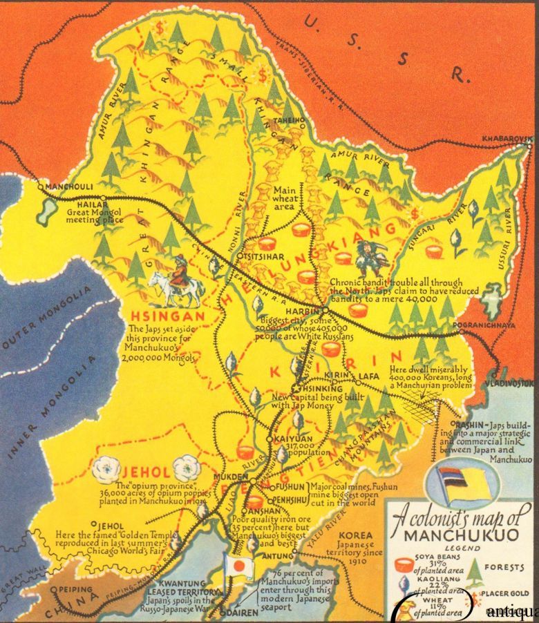 Mandżukuo - marionetkowe państwo utworzone w 1932 r. przez Japonię na okupowanych przez nią obszarach Chin