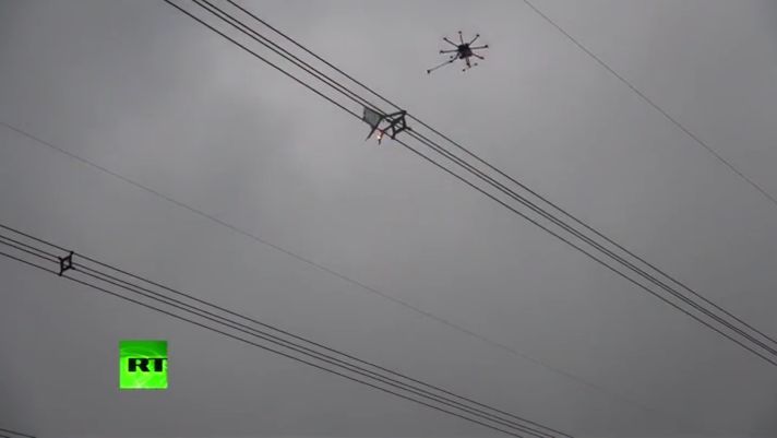 Dron i chińska linia energetyczna. Co może zrobić teraz dron .... (wideo)