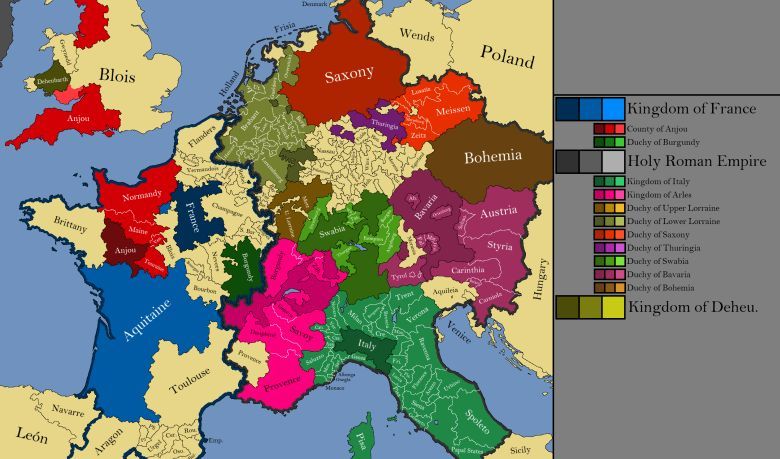 Zachodnia Europa w 1152 roku