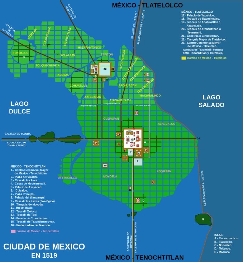 Tenochtitlán - stolica państwa Azteków w 1519 roku