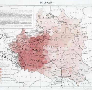 Mapy etnograficzne zachodniej części Rosji autorstwa Rodericha von Erckerta, 1863, Polacy