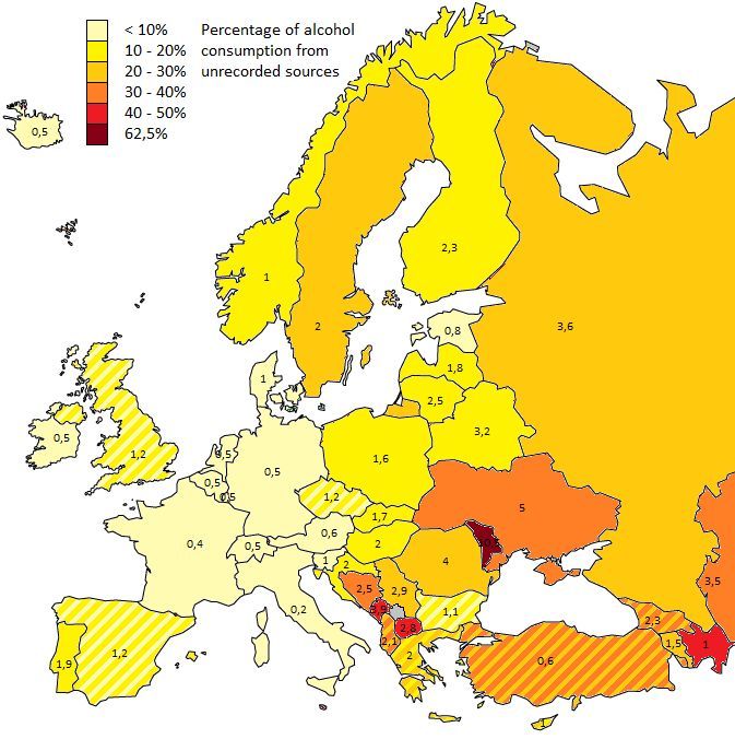 Spożycie alkoholu w Europie z niezarejestrowanych źródeł