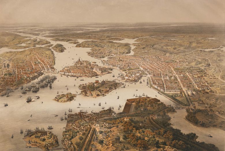 Panorama Sztokholmu z 1868 roku