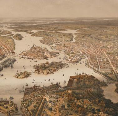 Panorama Sztokholmu z 1868 roku