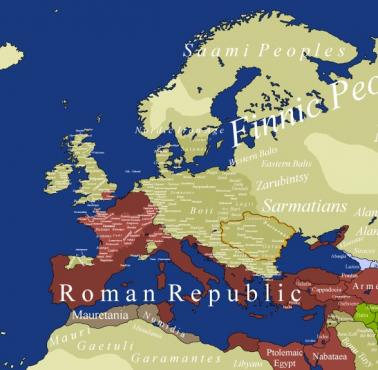 Mapa Europy w 54 roku p.n.e.