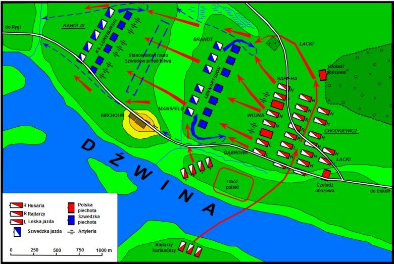 Wojska I RP dowodzone przez hetmana Chodkiewicza starły w pył trzykrotnie liczniejszych Szwedów, Kircholm, 27.09.1605