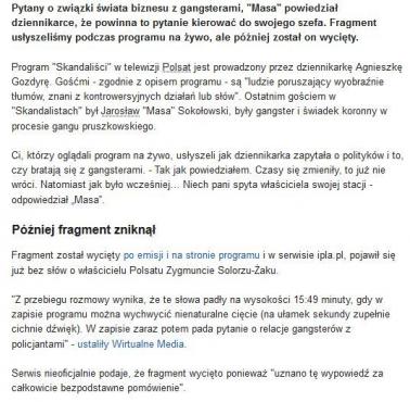 Świadek koronny Masa o właścicielu Polsatu w programie A.Gozdyry?