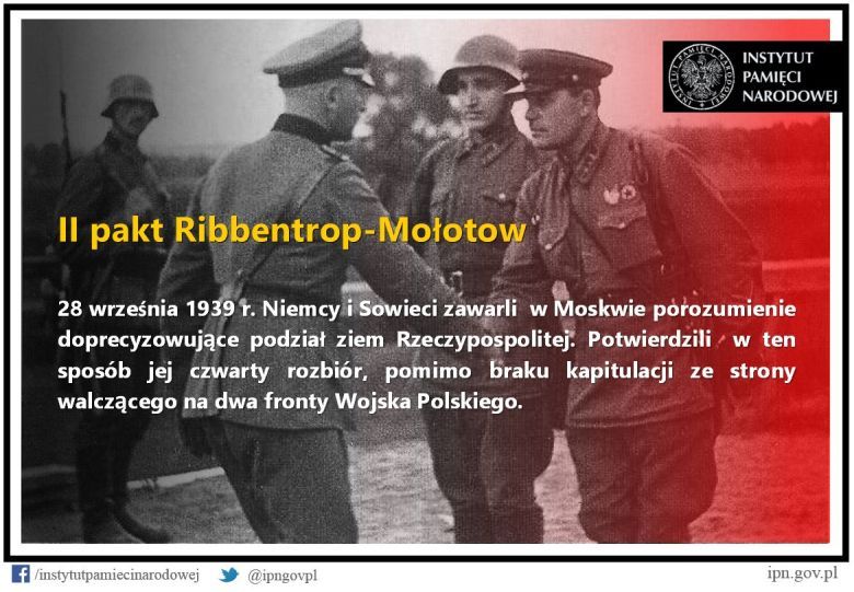 IV rozbiór Polski pomiędzy państwami rozpoczynającymi II wojnę światową - Rosję i Niemcy, 1939