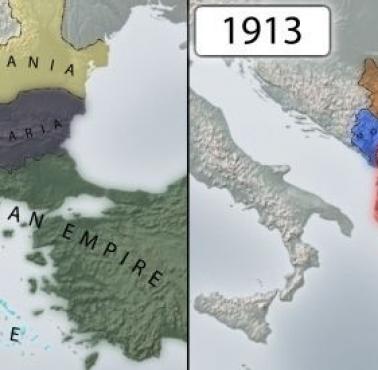 Wojna krajów bałkańskich (Bułgaria, Czarnogóra, Grecja, Serbia) z Turcją i usunięcie muzułmanów z kontynentu, 1912-1913