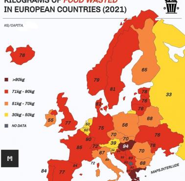 Ile kilogramów żywności zmarnowała osoba w 2021 roku? (Średnio)