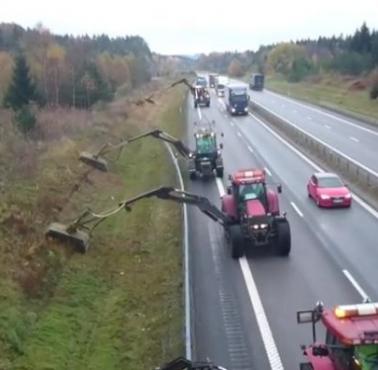 Przycinacie roślinności na poboczu autostrady, prawdopodobna lokalizacja - Norwegia (wideo)