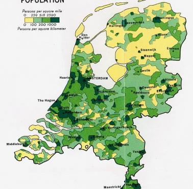 Gęstość zaludnienia Holandii, 1970