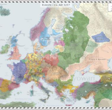 Mapa Europy z 1217 roku