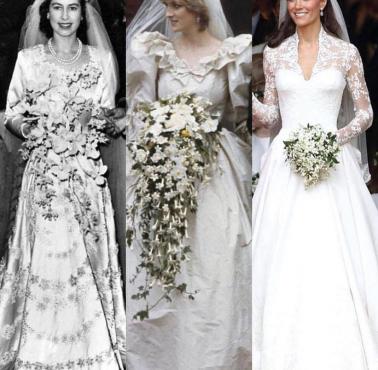 Trzy suknie: Eliżbieta II, księżna Diana i Kate Middleton