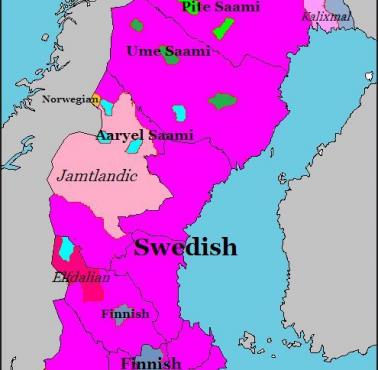Mapa językowa Szwecji