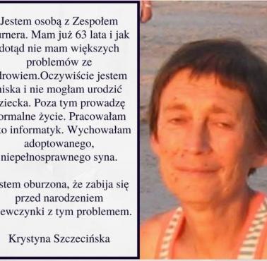 Ważny głos w dyskusji - osoba z zespołem Turnera