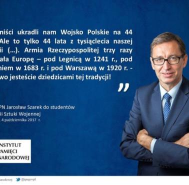 Dr J.Szarek "Komuniści ukradli nam Wojsko Polskie na 44 lata. Ale to tylko 44 lata z tysiąclecia naszej historii"