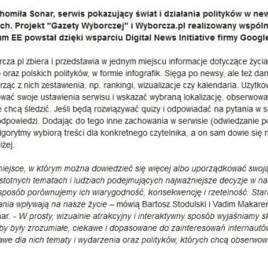 Google wchodzi w polską politykę, nowy polityczny projekt Wyborczej realizowany z pieniędzy Googla