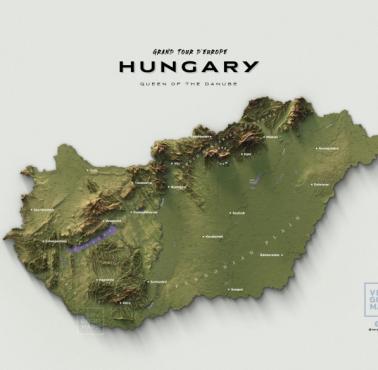 Reliefowa mapa Węgier