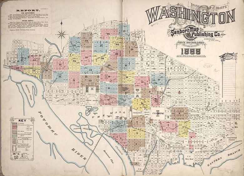 Mapa Waszyngtonu z 1888 roku