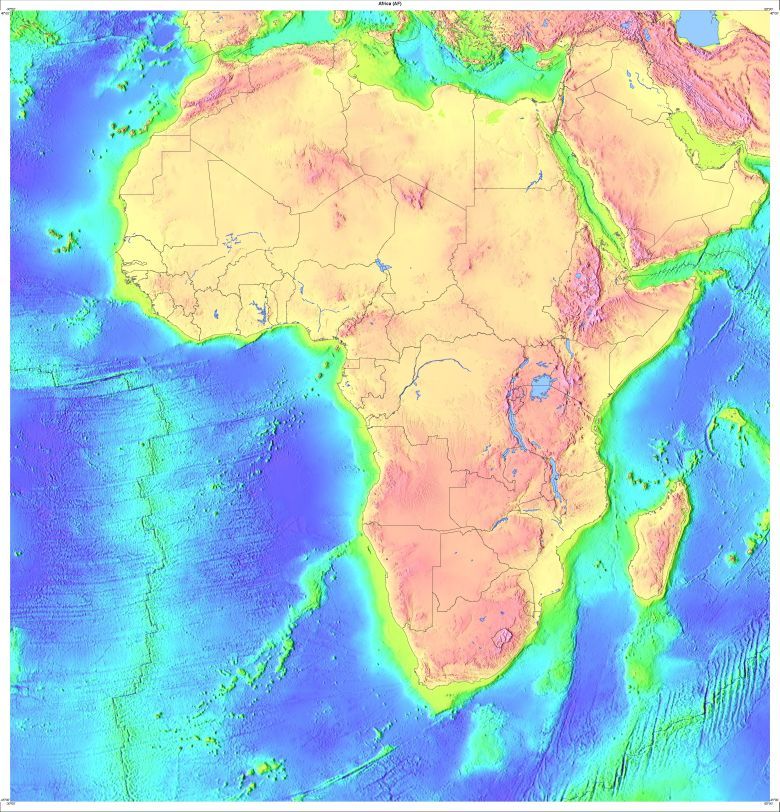 Topograficzna mapa Afryki