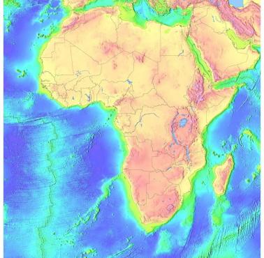 Topograficzna mapa Afryki
