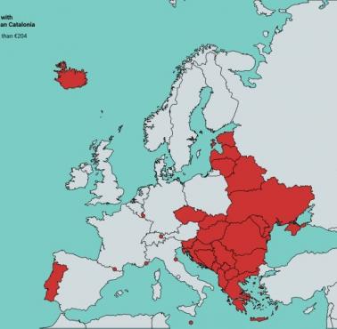 Państwa europejskie o gospodarce mniejszej niż Katalonia