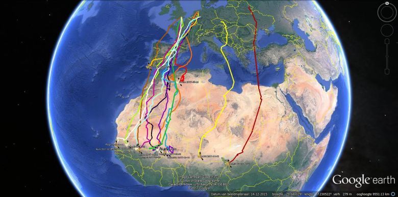 Główne trasy przerzutu emigrantów z Afryki do Europy, 2015-2017