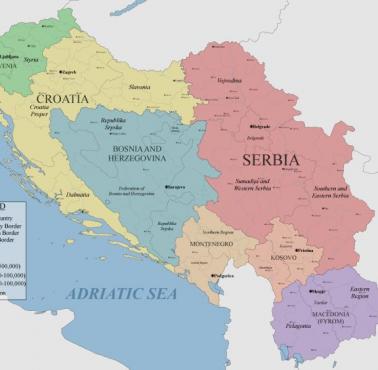 Mapa obszaru byłej Jugosławii