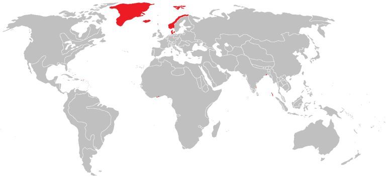 Duńskie imperium u szczytu potęgi w 1755 roku
