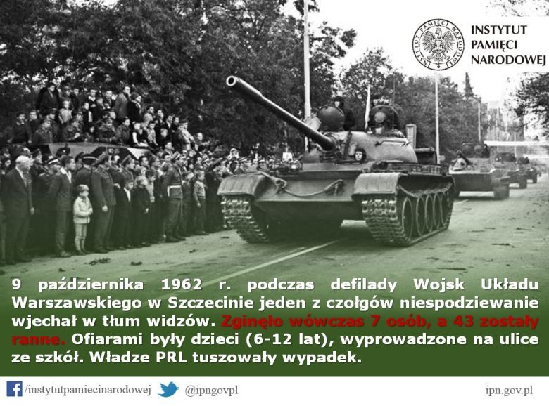 Podczas defilady wojsk Układu Warszawskiego doszło do wypadku, 1962