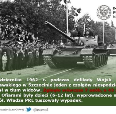 Podczas defilady wojsk Układu Warszawskiego doszło do wypadku, 1962