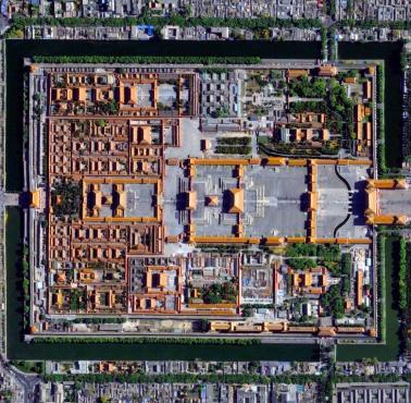 Widok na znajdujące się w centrum Pekinu Zakazane Miasto, dawny pałac cesarski dynastii Ming i Qing