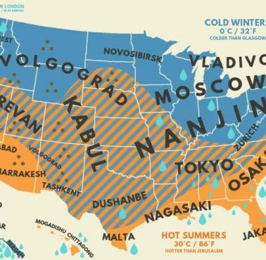 Klimat w USA i jego odpowiedniki w różnych miastach świata