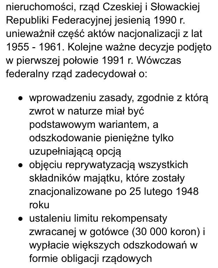 Restytucja mienia poniemieckiego w Czechosłowacji 26 lat temu