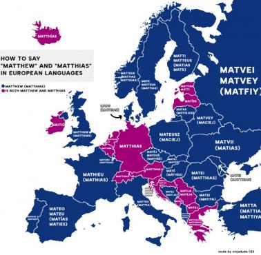 Imię "Mateusz" w różnych europejskich językach