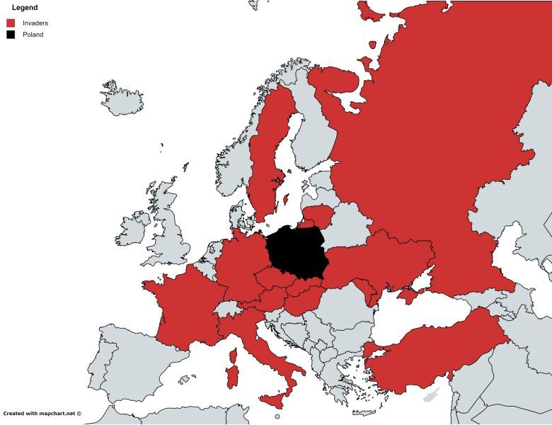 Kraje, które w swojej historii zaatakowały Polskę